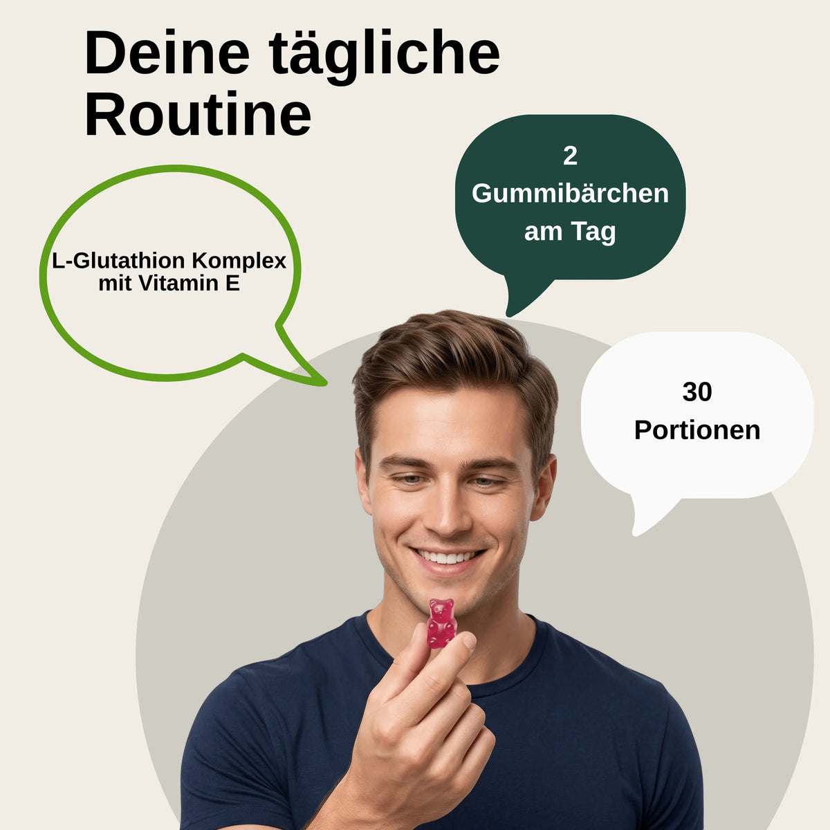 Gummies L-glutathion et vitamines C et E – 60 gommes fruitées