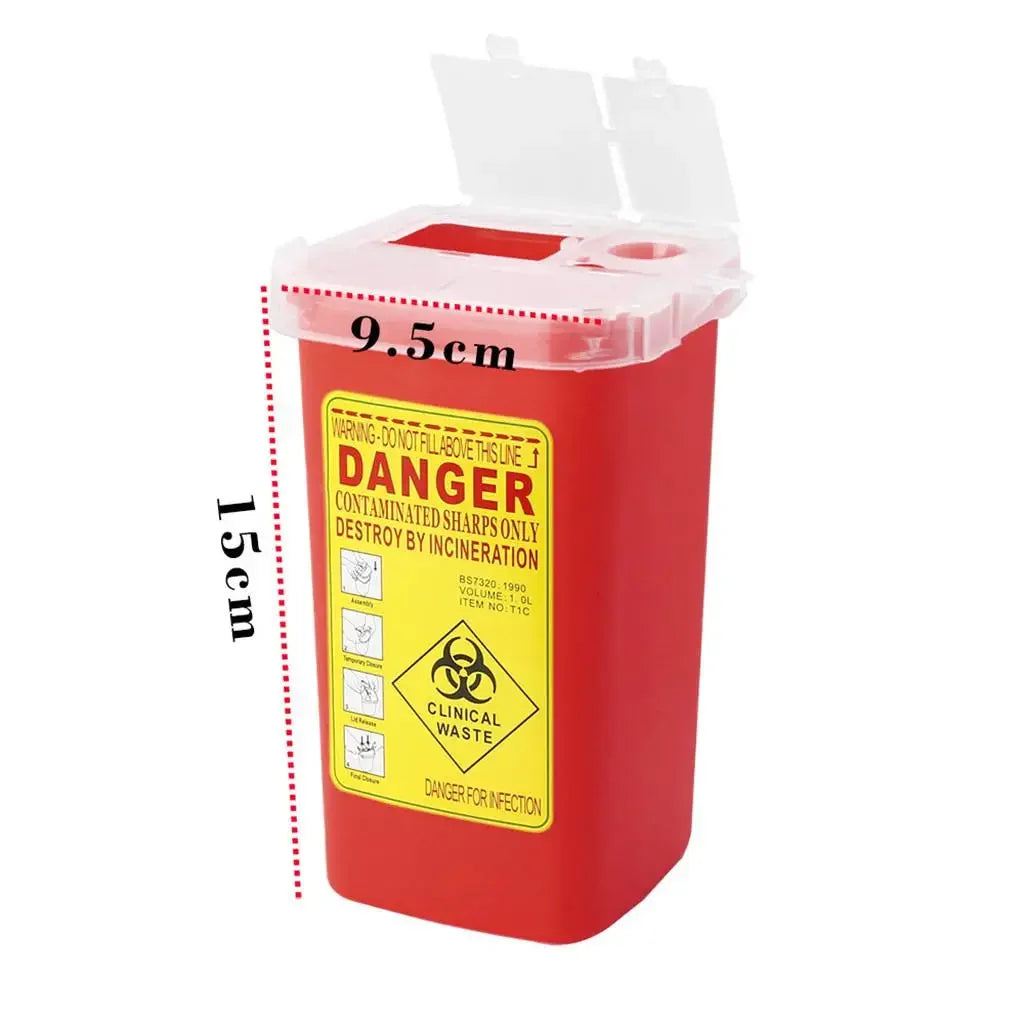 Conteneur à Objets Tranchants pour Aiguilles – Bac de Sécurité Biohazard 1 Litre Ma boutique