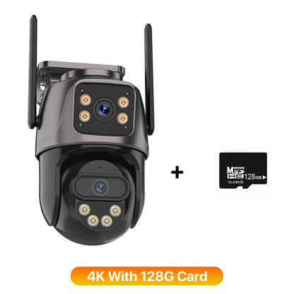 Caméra de Surveillance WiFi 4K/6K – Triple Objectif, Vision Nocturne Couleur, Détection IA, Étanche IP66 | iCSee - BLACKBEARD OUTDOOR INDUSTRIES