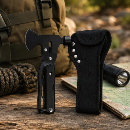 Mini hache multifonction pliable avec étui nylon
