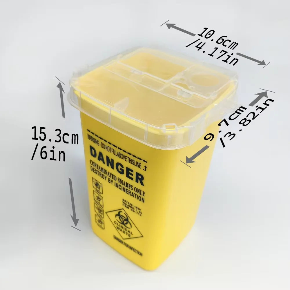 Conteneur à Objets Tranchants pour Aiguilles – Bac de Sécurité Biohazard 1 Litre Ma boutique