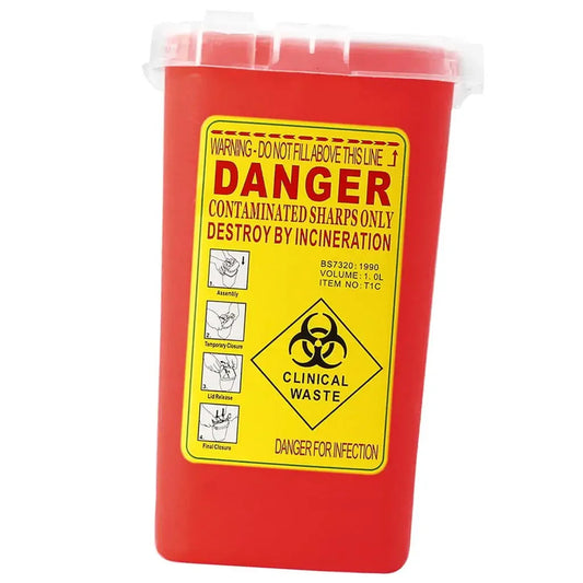 Conteneur à Objets Tranchants pour Aiguilles – Bac de Sécurité Biohazard 1 Litre Ma boutique