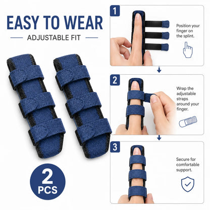Attelle de Doigt Réglable Lot de 2 - Support Respirant et Sangles Ajustables