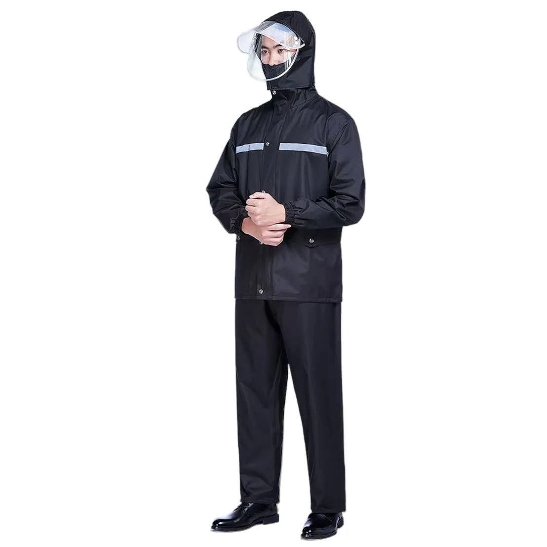 Combinaison Pluie Homme 2 Pièces — Veste + Pantalon Imperméable | Moto, Vélo, Livraison | S à XXL - BLACKBEARD OUTDOOR INDUSTRIES