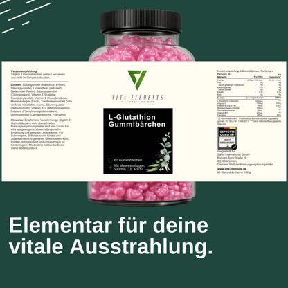 Gummies L-glutathion et vitamines C et E – 60 gommes fruitées