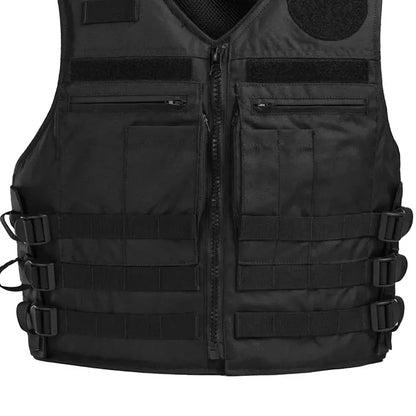 Gilet tactique ajustable unisexe en nylon et polyester