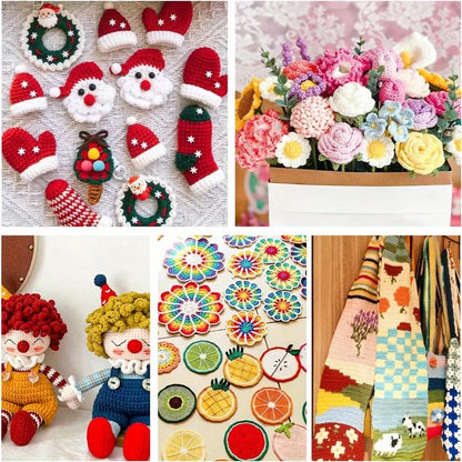 Kit Crochet Complet 43/70Pcs avec 52 Pelotes de Laine Acrylique en Couleurs, Crochets et Aiguilles - Set DIY Idéal pour Débutants et Adultes