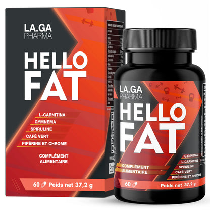 HelloFat 60 gélules – L-carnitine, café vert et chrome