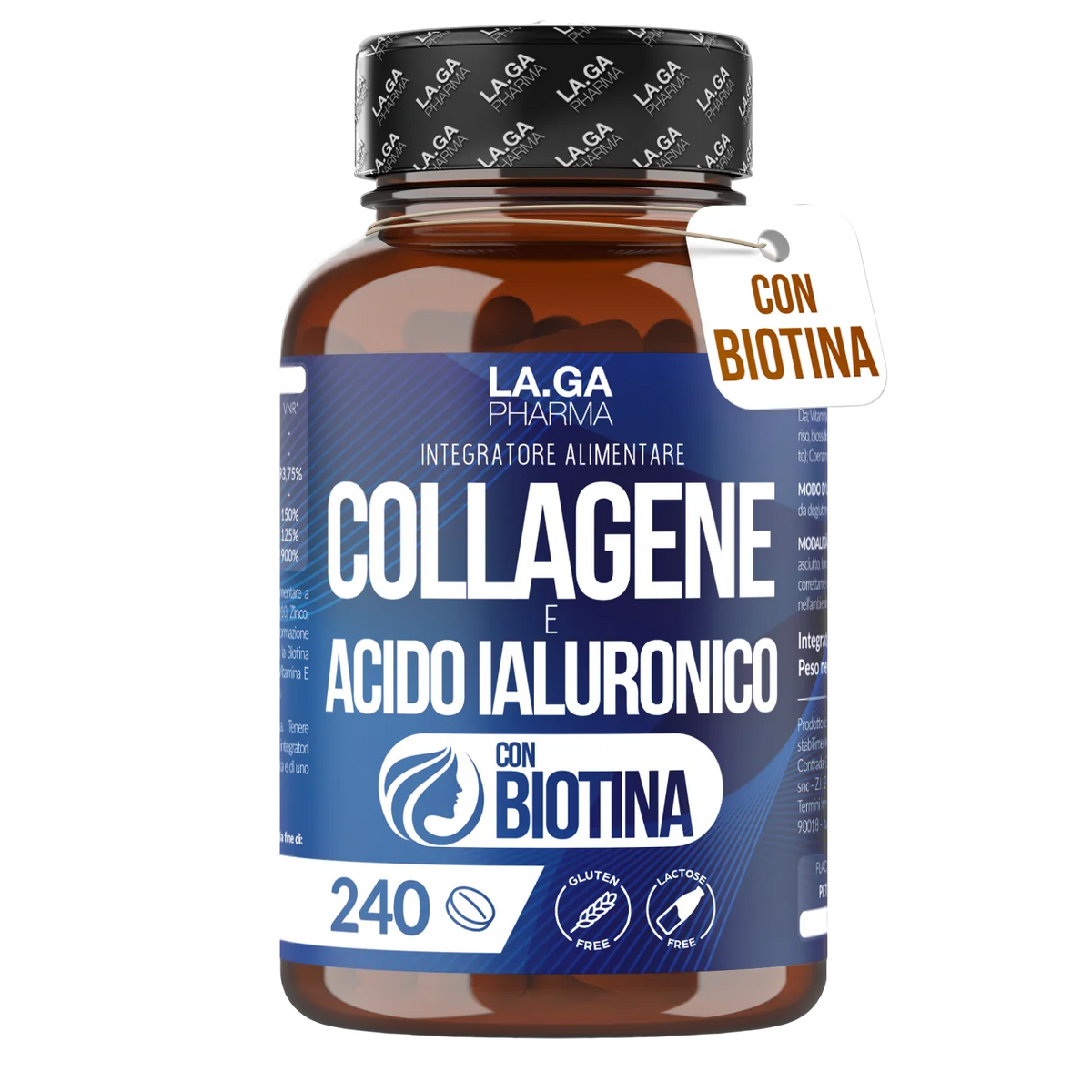 Collagène hydrolysé et acide hyaluronique – 240 comprimés