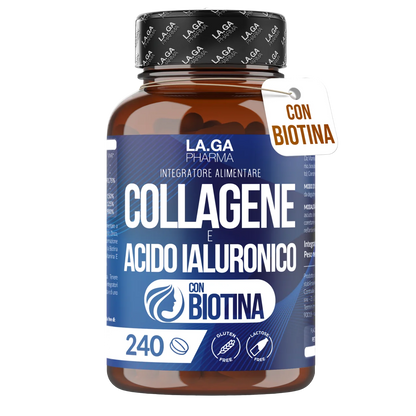 Collagène hydrolysé et acide hyaluronique – 240 comprimés