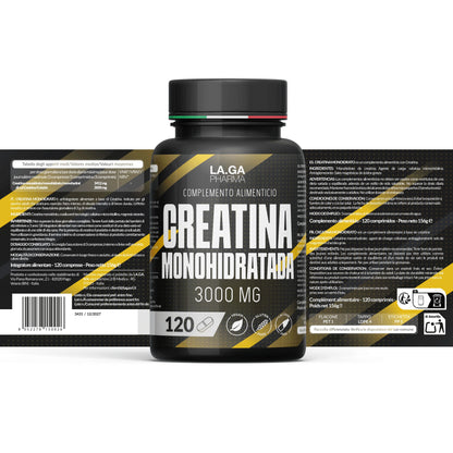 Créatine monohydrate 3 000 mg – Pack de 240 comprimés vegan