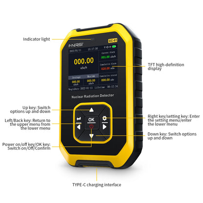 Détecteur de Radiation Geiger FNIRSI GC-01 Portable