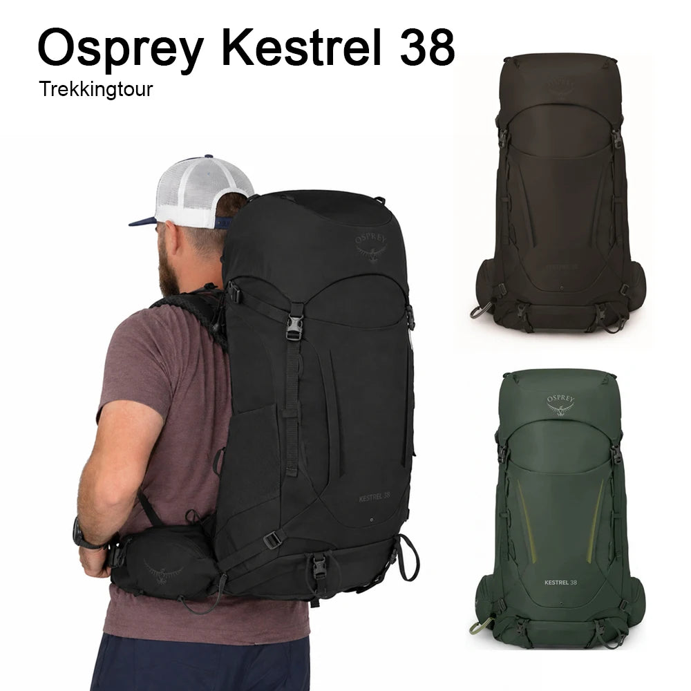 Osprey Kestrel 38L – Sac à Dos Randonnée Homme, Housse Pluie, AirScape™ - BLACKBEARD OUTDOOR INDUSTRIES
