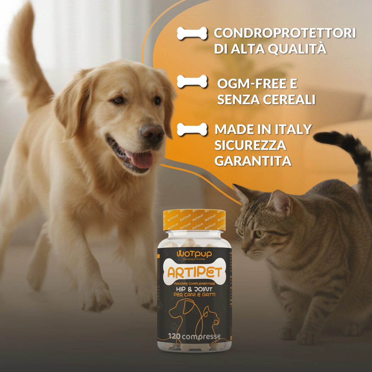 Artipet – Complément articulaire chien et chat, 120 comprimés
