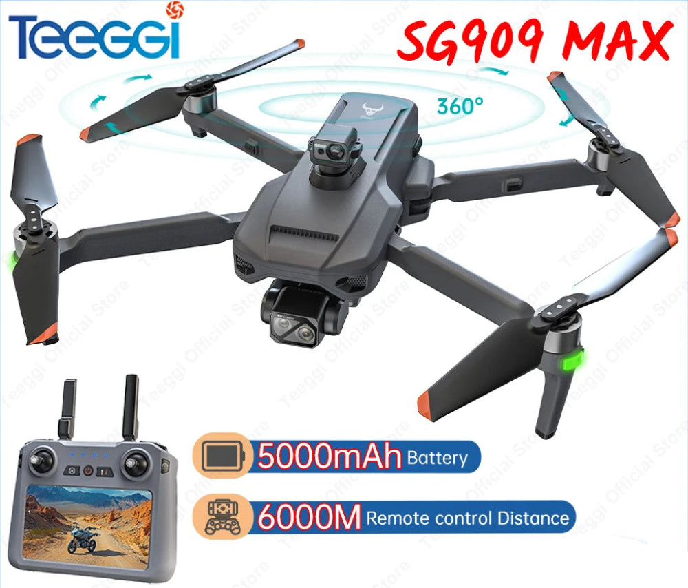 Teeggi SG909 MAX – Drone GPS 4K | 360° | Gimbal 3 Axes | Portée 6 km | +30 min - BLACKBEARD OUTDOOR INDUSTRIES