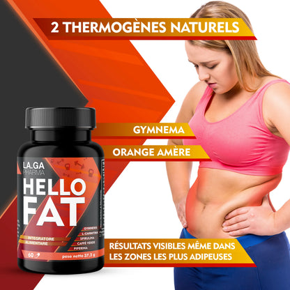 HelloFat 60 gélules – L-carnitine, café vert et chrome
