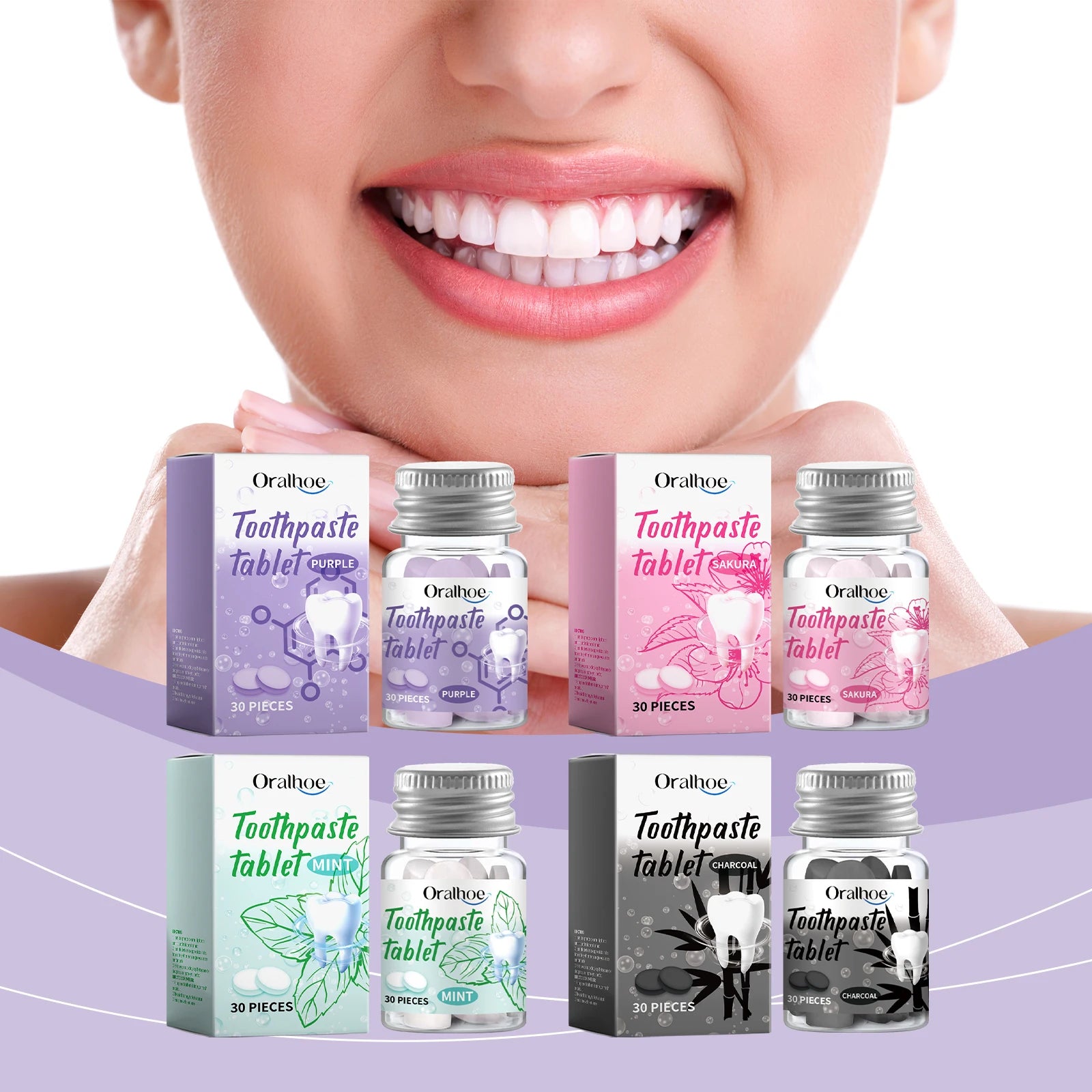 ORALHOE Tablettes de Dentifrice Solides pour un Nettoyage Profond des Dents - Soin Buccal, Élimination du Jaunissement et de la Saleté, Pratiques et Portables - BLACKBEARD OUTDOOR INDUSTRIES