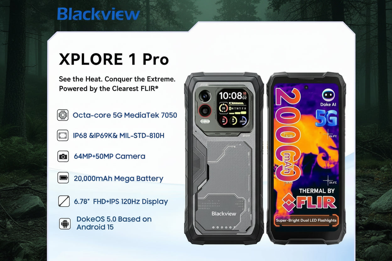 Smartphone Thermique Incassable 5G Blackview XPLORE 1 Pro 20000mAh IP69K