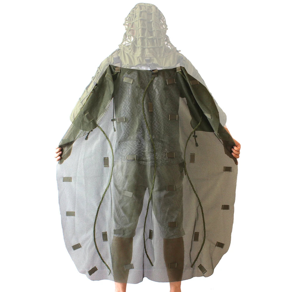 Combinaison Ghillie Tactique ROCOTACTICAL – Cagoule Viper 3D, Bandes Feuillages, Sniper Chasse Airsoft