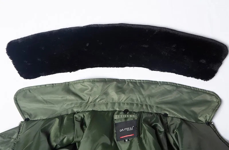 Veste Bombardier Homme B-15 – Col Fourrure Hiver Style Militaire • Épaissie • Nylon Déperlant • Inspirée WW2 - BLACKBEARD OUTDOOR INDUSTRIES