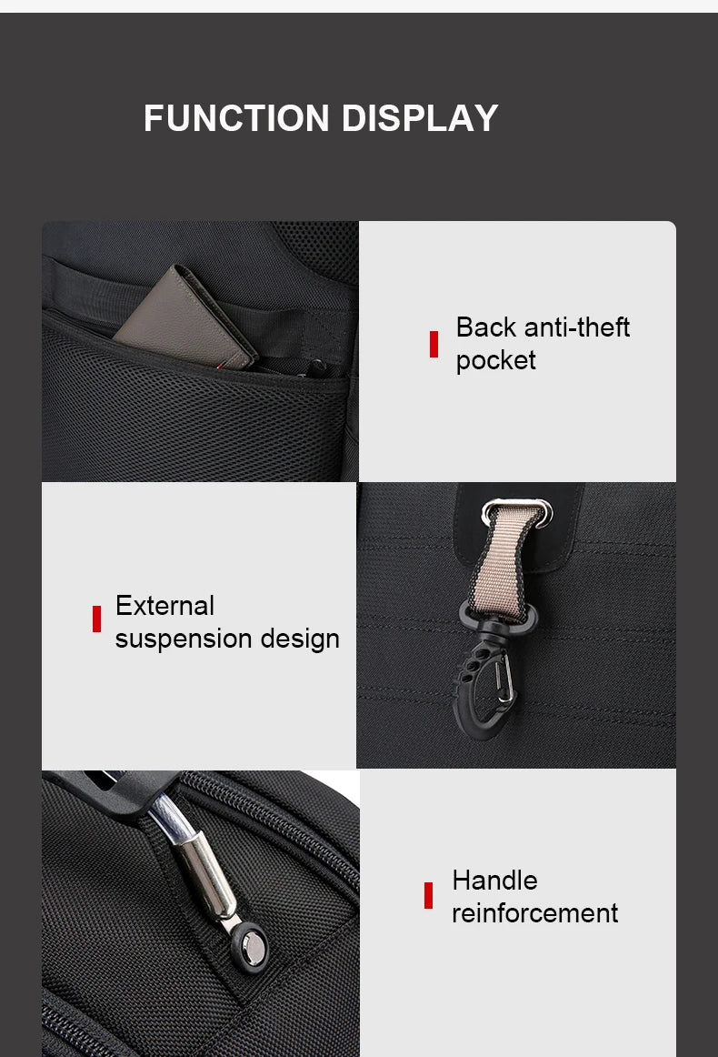 Sac à Dos Imperméable 20 pouces avec Port USB – Sac École et Voyage Antivol Unisexe à Haute Capacité - BLACKBEARD OUTDOOR INDUSTRIES