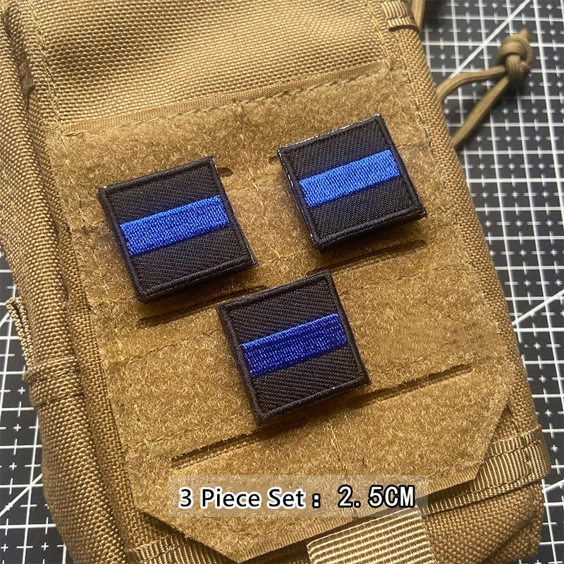 Écusson Thin Blue Line à scratch pour police et police municipale