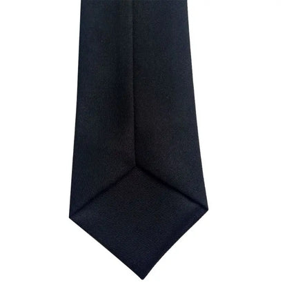 Cravate Clip-On Noire Satinee 50x8 cm – Cravate Professionnelle Anti-Agression pour Agents de Securite, Portiers et Personnel en Uniforme