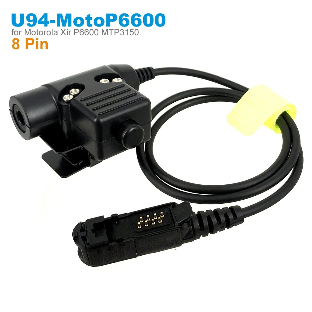 PTT Tactique U94 Motorola 8 Broches – Adaptateur Casque XiR P6600, MTP3150, DP2400, XPR3300