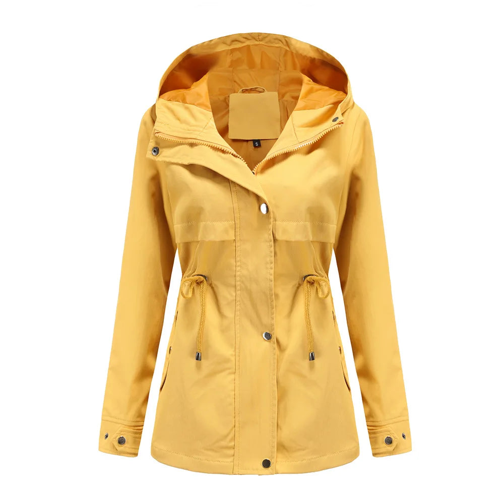 Veste coupe-vent femme à capuche et poches