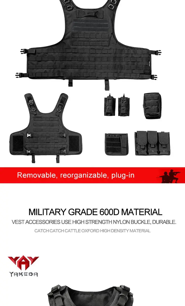 Gilet Tactique Porte-Plaque YAKEDA E88005 – Usage Professionnel & Airsoft Ma boutique