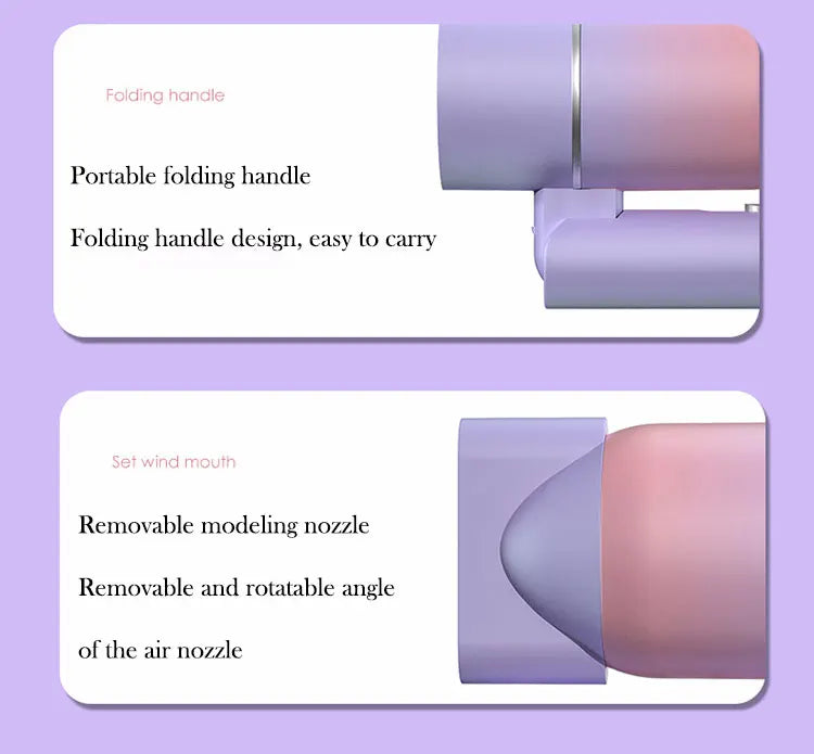 Sèche-cheveux pliable avec sac de transport – Soin capillaire à air chaud et ions négatifs – Mini sèche-cheveux portable pour maison et voyage - BLACKBEARD OUTDOOR INDUSTRIES