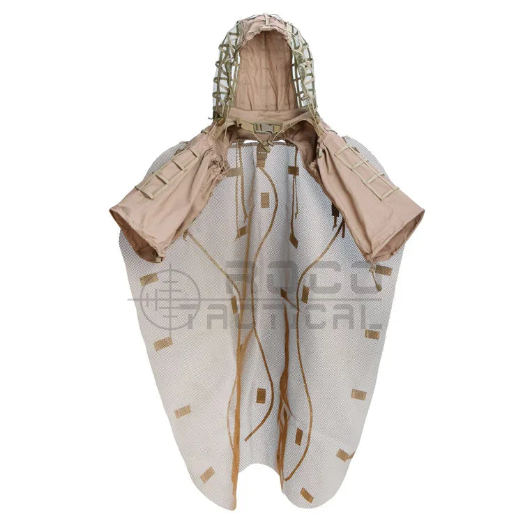 Combinaison Ghillie Tactique ROCOTACTICAL – Cagoule Viper 3D, Bandes Feuillages, Sniper Chasse Airsoft