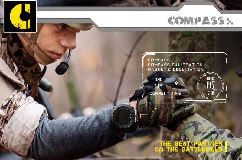 NORTH EDGE APACHE 3 Montre Digitale Sportive pour Homme - Altimètre, Baromètre, Boussole, Thermomètre, Résistante à l'Eau 50m BLACKBEARD OUTDOOR INDUSTRIES