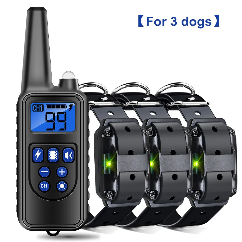 Collier d’Éducation Électrique pour Chien – Étanche, Rechargeable, Télécommande 800m | Anti-Aboiement & Dressage (Choc / Vibration / Son) Ma boutique
