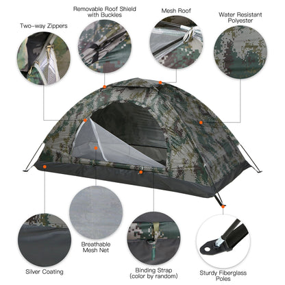Tente Camping TOMSHOO 1-2 Personnes – Ultralégère, Anti-UV UPF 30+, Plage & Randonnée