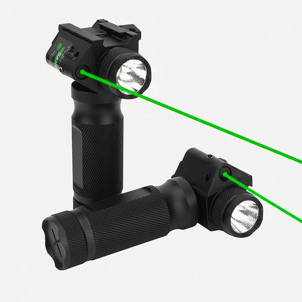 Poignée tactique lampe LED 200 lm et laser rouge