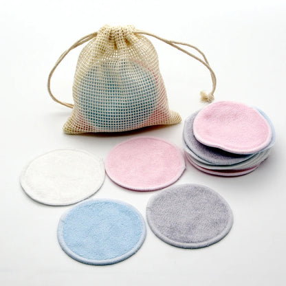 Disques démaquillants lavables en bambou, lot de 12