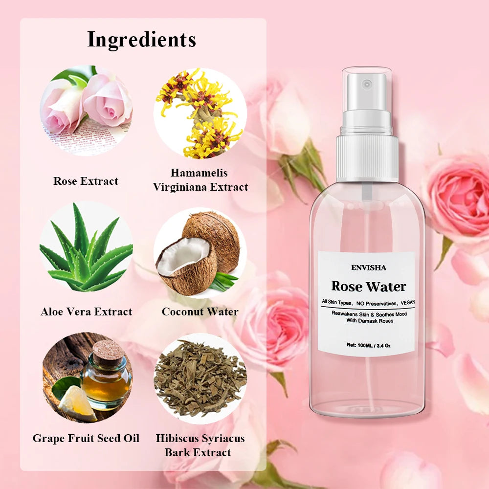 Lotion tonique visage à la rose 100 ml