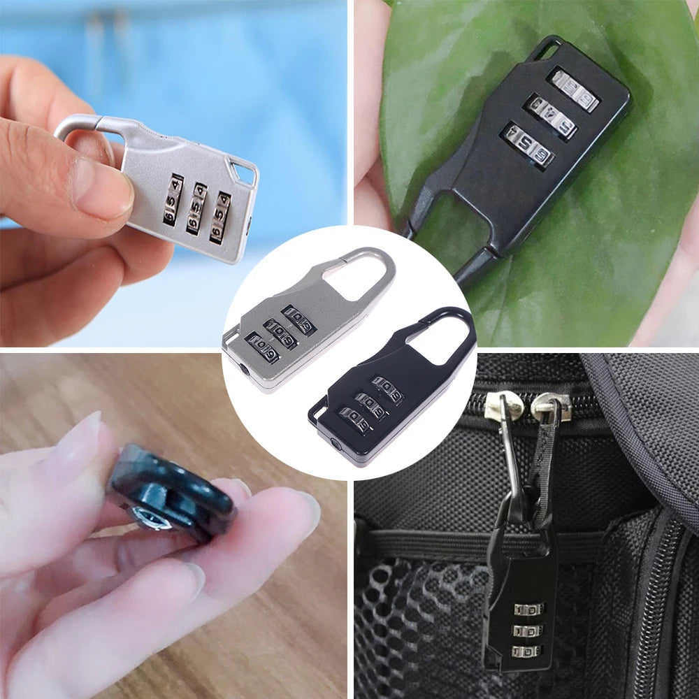 Mini Cadenas de Voyage en Alliage d'Aluminium – Cadenas à 3 Chiffres Réinitialisables, Code de Sécurité pour Valise, Sac et Accessoires - BLACKBEARD OUTDOOR INDUSTRIES