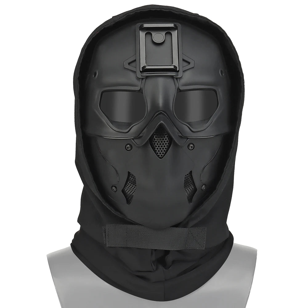 Masque tactique airsoft intégral avec couvre-chef 52–66 cm