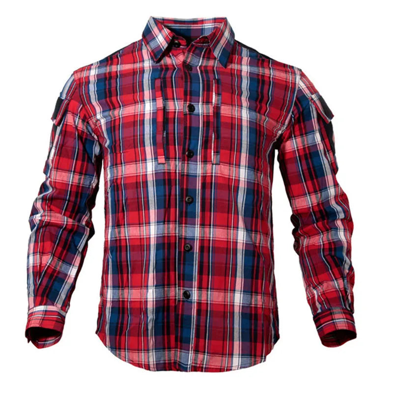 Chemise tactique à carreaux manches longues