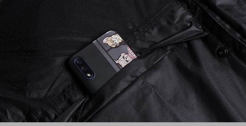 Imperméable Long Réfléchissant Unisexe – Hivizi Étanche • Respirant • Séchage Rapide • Capuche Escamotable - BLACKBEARD OUTDOOR INDUSTRIES