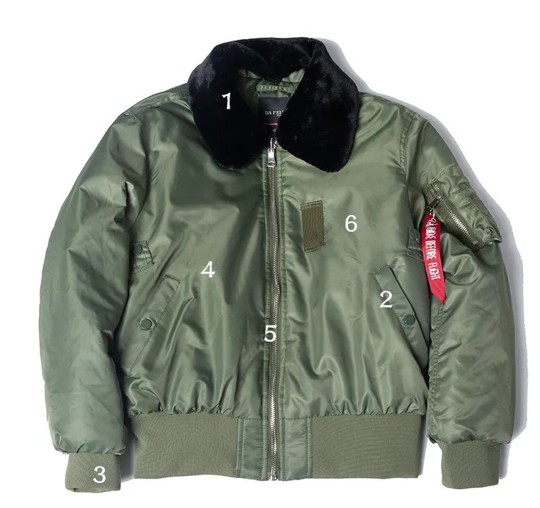 Veste Bombardier Homme B-15 – Col Fourrure Hiver Style Militaire • Épaissie • Nylon Déperlant • Inspirée WW2 - BLACKBEARD OUTDOOR INDUSTRIES