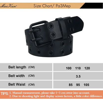 Ceinture Femme en Cuir PU Noir avec Boucle à Piquet et Trous d'Échappement – Ceinture de Taille Punk Gothique, Style Harajuku, Accessoire Tendance - BLACKBEARD OUTDOOR INDUSTRIES