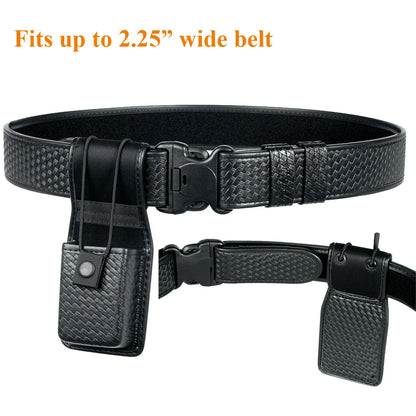 Etui Holster Ceinture Universel pour Talkie-Walkie – Porte-Radio Professionnel pour Agents de Securite, Portiers et Personnel en Uniforme – Nylon / Simili Cuir