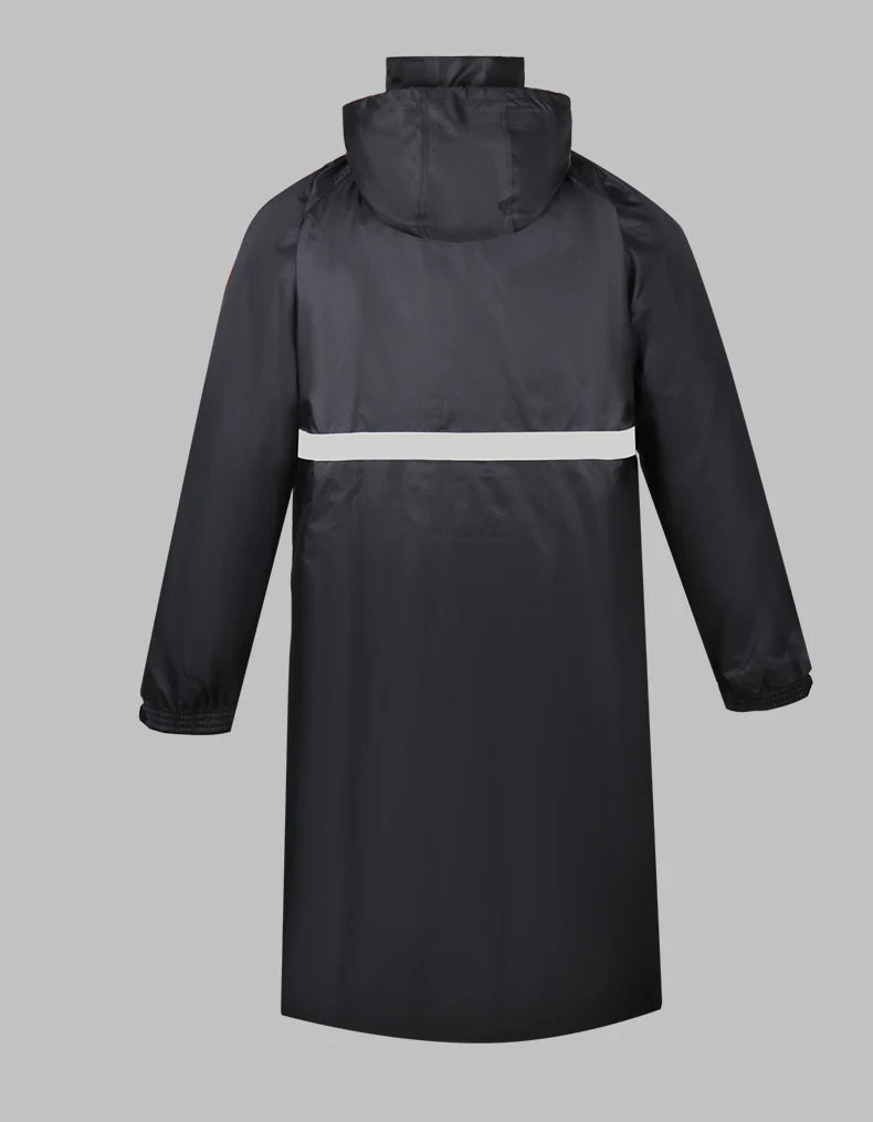Imperméable Long Réfléchissant Unisexe – Hivizi Étanche • Respirant • Séchage Rapide • Capuche Escamotable - BLACKBEARD OUTDOOR INDUSTRIES