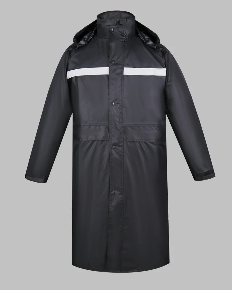 Imperméable Long Réfléchissant Unisexe – Hivizi Étanche • Respirant • Séchage Rapide • Capuche Escamotable - BLACKBEARD OUTDOOR INDUSTRIES