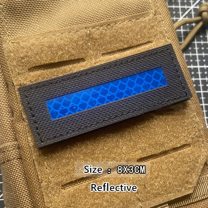 Écusson Thin Blue Line à scratch pour police et police municipale