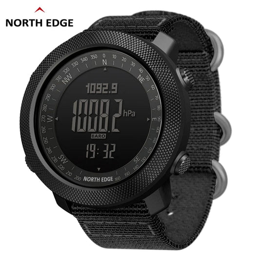 NORTH EDGE APACHE 3 Montre Digitale Sportive pour Homme - Altimètre, Baromètre, Boussole, Thermomètre, Résistante à l'Eau 50m BLACKBEARD OUTDOOR INDUSTRIES