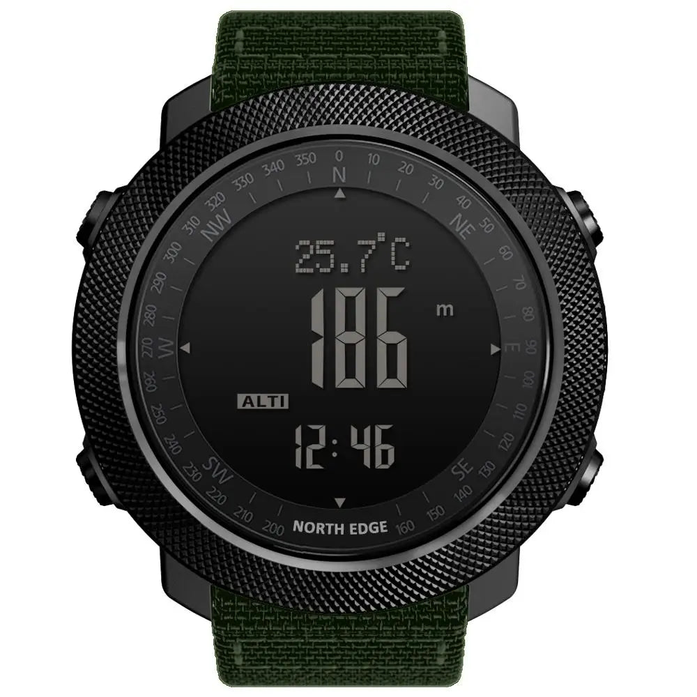 NORTH EDGE APACHE 3 Montre Digitale Sportive pour Homme - Altimètre, Baromètre, Boussole, Thermomètre, Résistante à l'Eau 50m BLACKBEARD OUTDOOR INDUSTRIES